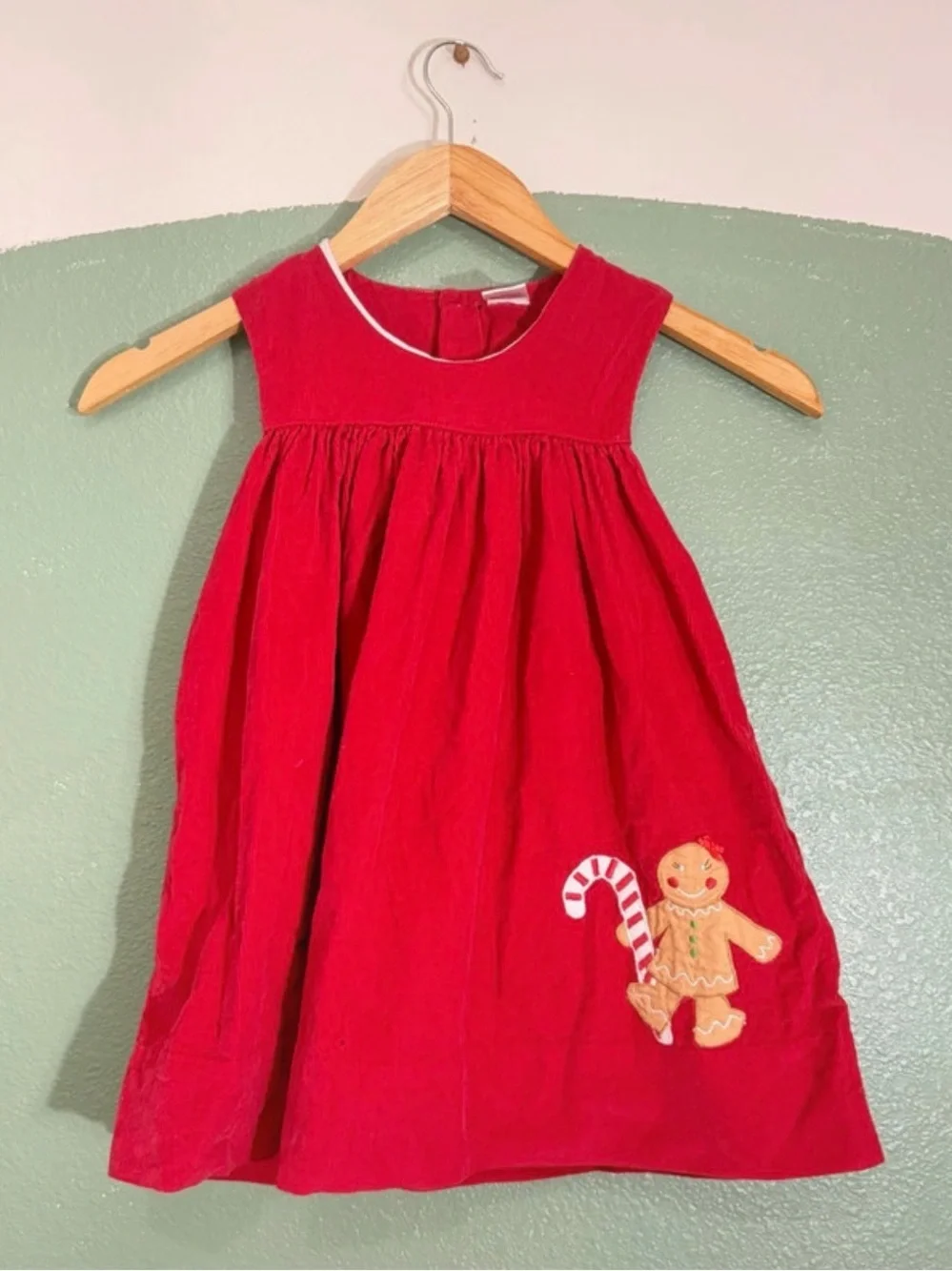 4T Vintage Embroidered Christmas Gingerbread Dress 100% cotton